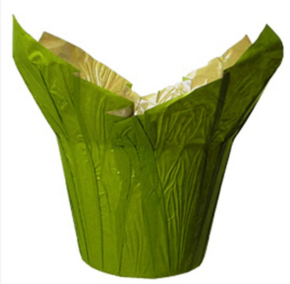 緑の自然なクラフト紙の植木鉢は覆いましたり/小さい屋内装飾的な植木鉢